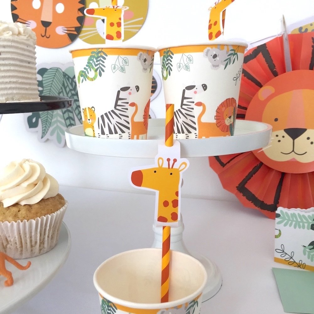 Get Wild Rietjes (Giraffe) - 8 stuks - Jungle feestartikelen