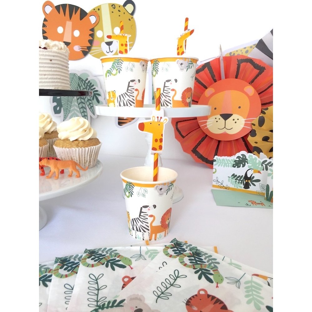 Get Wild Rietjes (Giraffe) - 8 stuks - Jungle feestartikelen