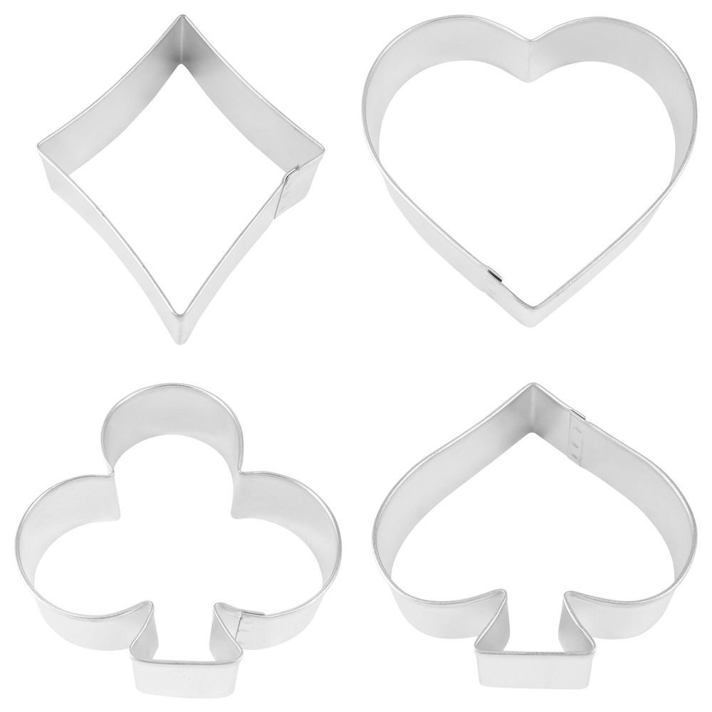 Kaartspel Symbolen Cookie Cutters Kit - Set van 4 - Uitstekers