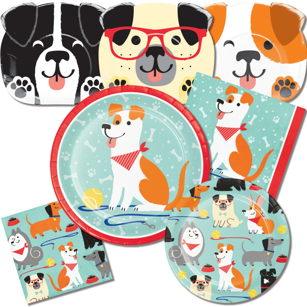 Dog Party Borden (Shaped) - 8 stuks - Honden feestartikelen