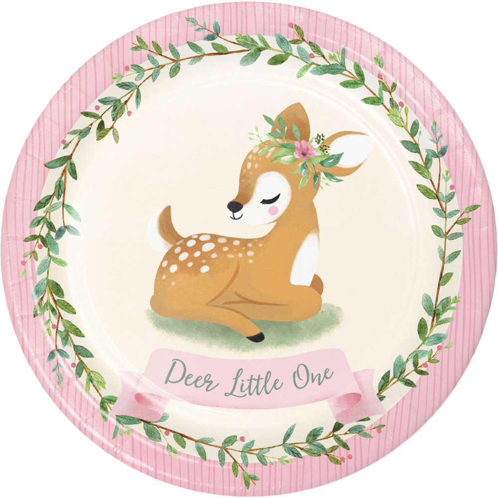 Deer Little One (Hert) Borden - 8 stuks - Woodland Feestartikelen