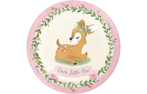 Deer Little One (Hert) Borden - 8 stuks - Woodland Feestartikelen
