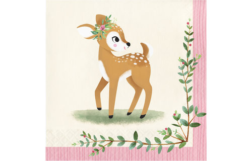 Deer Little One (Hert) Servetten - 16 stuks - Woodland Feestartikelen