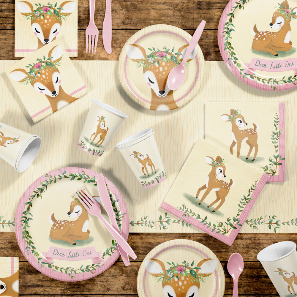 Deer Little One (Hert) Borden - 8 stuks - Woodland Feestartikelen