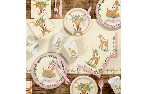 Deer Little One (Hert) Borden - 8 stuks - Woodland Feestartikelen