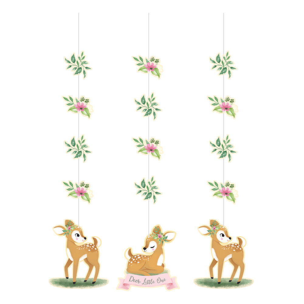 Deer Little One (Hert) Hangdecoraties - 3 stuks - Woodland Feestartikelen