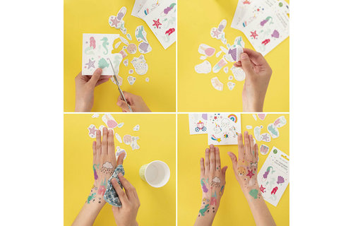 Safari Plaktatoeages - Set van 8 - Tijdelijke tattoos
