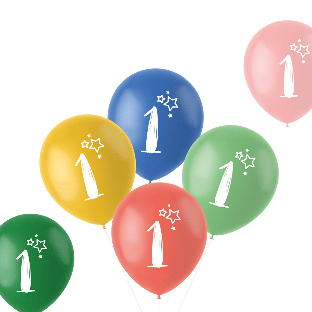 in de buurt Mainstream Edelsteen Ballonnen Retro 1 Jaar (6 stuks) | cijfer ballonnen - Hieppp