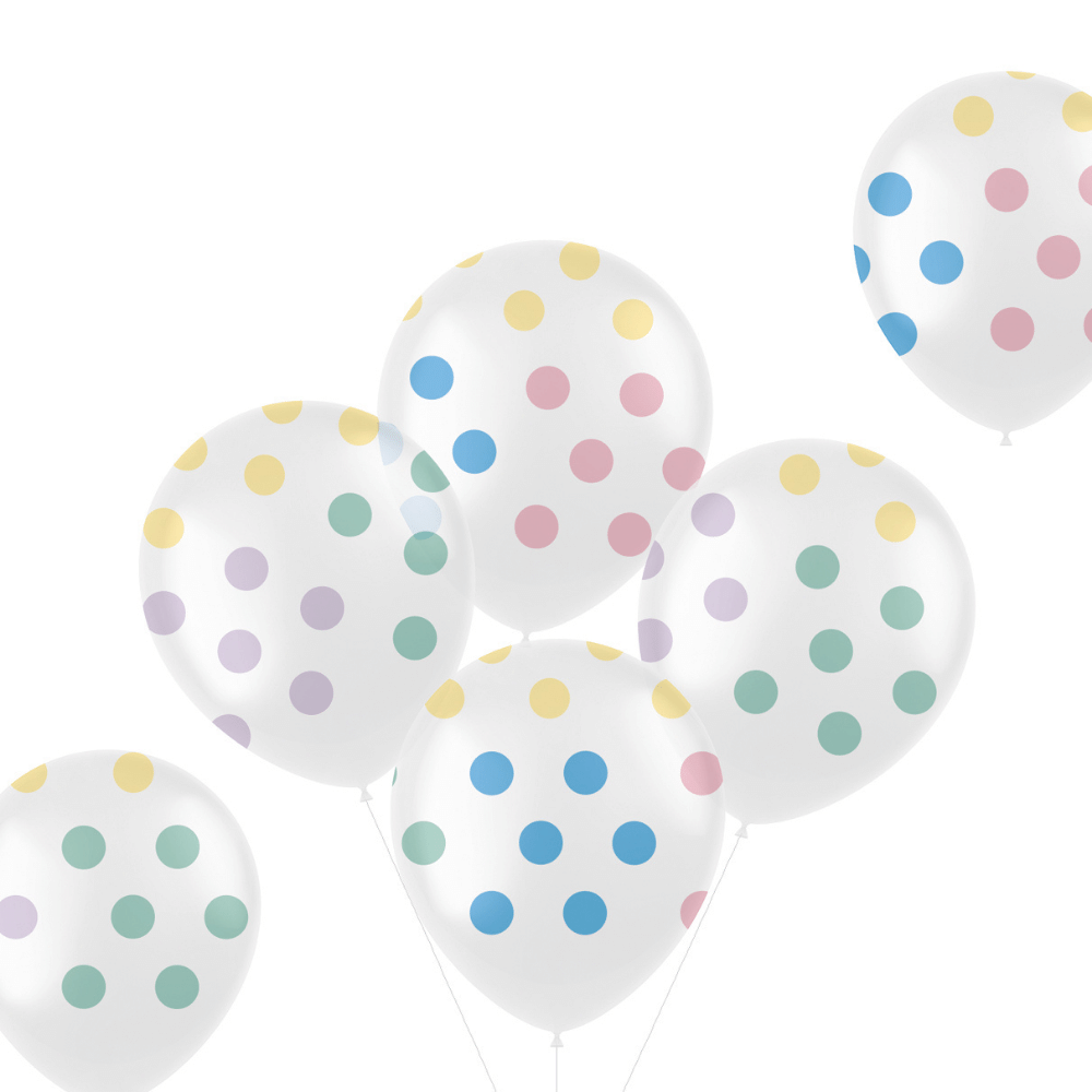 Ballonnen met Pastel Stippen - 6 stuks
