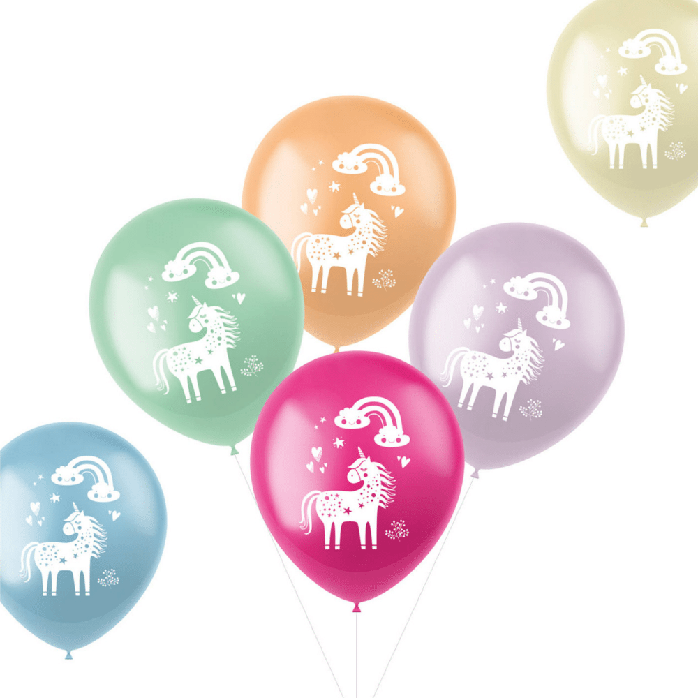 Ballonnen Unicorn & Rainbows - 6 stuks