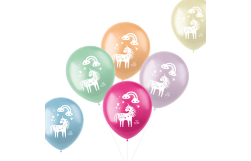 Ballonnen Unicorn & Rainbows - 6 stuks
