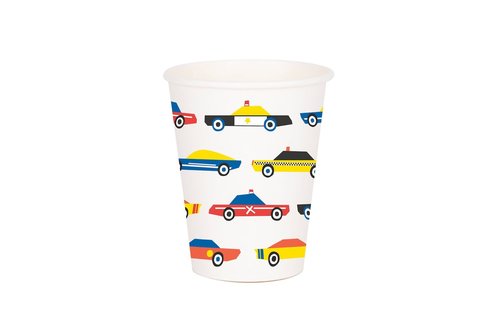 Vintage Cars Bekers - 8 stuks - Voertuigen feestartikelen