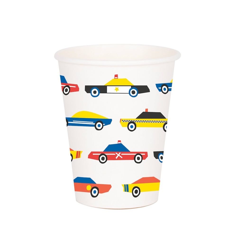 Vintage Cars Bekers - 8 stuks - Voertuigen feestartikelen
