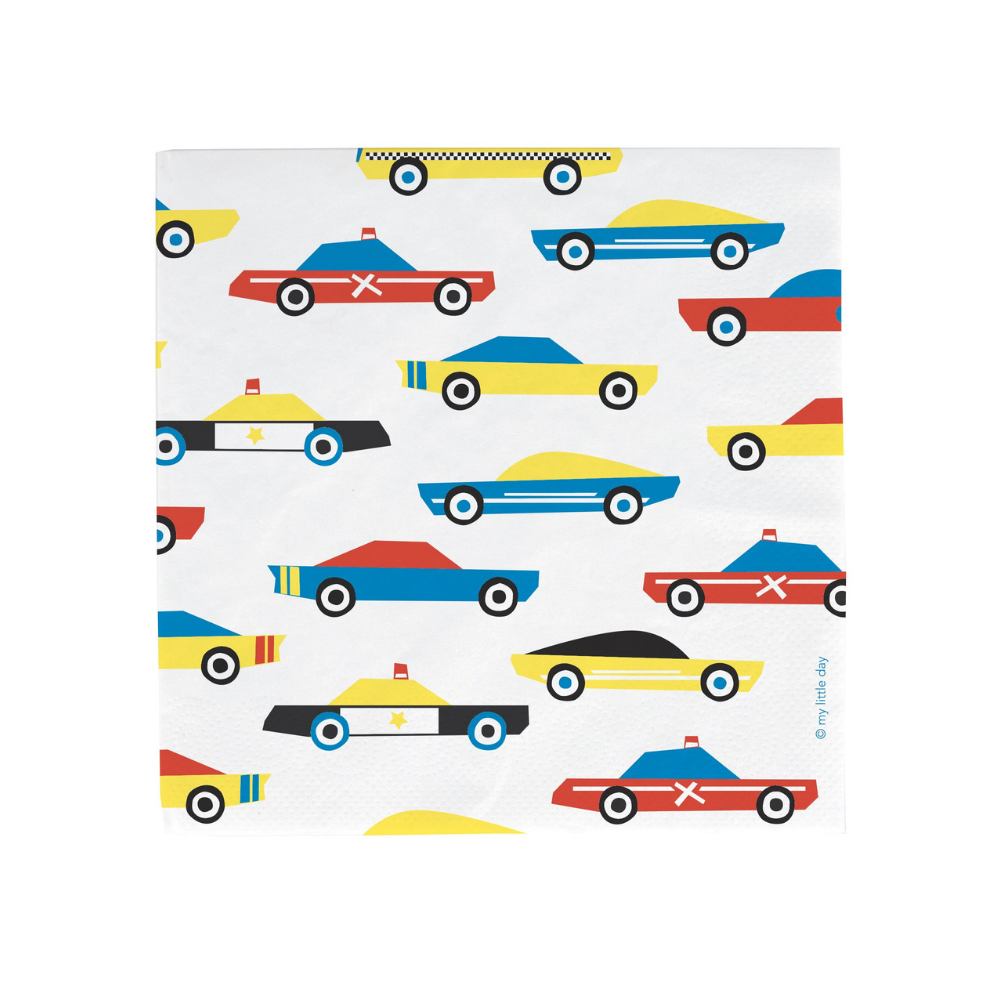 Vintage Cars Servetten - 20 stuks - Voertuigen feestartikelen