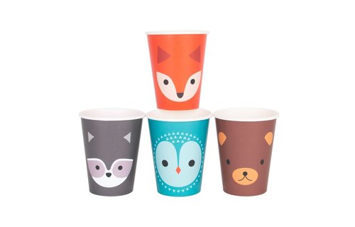 Mini Forest Animals Bekers - 8 stuks - Woodland Bosdieren