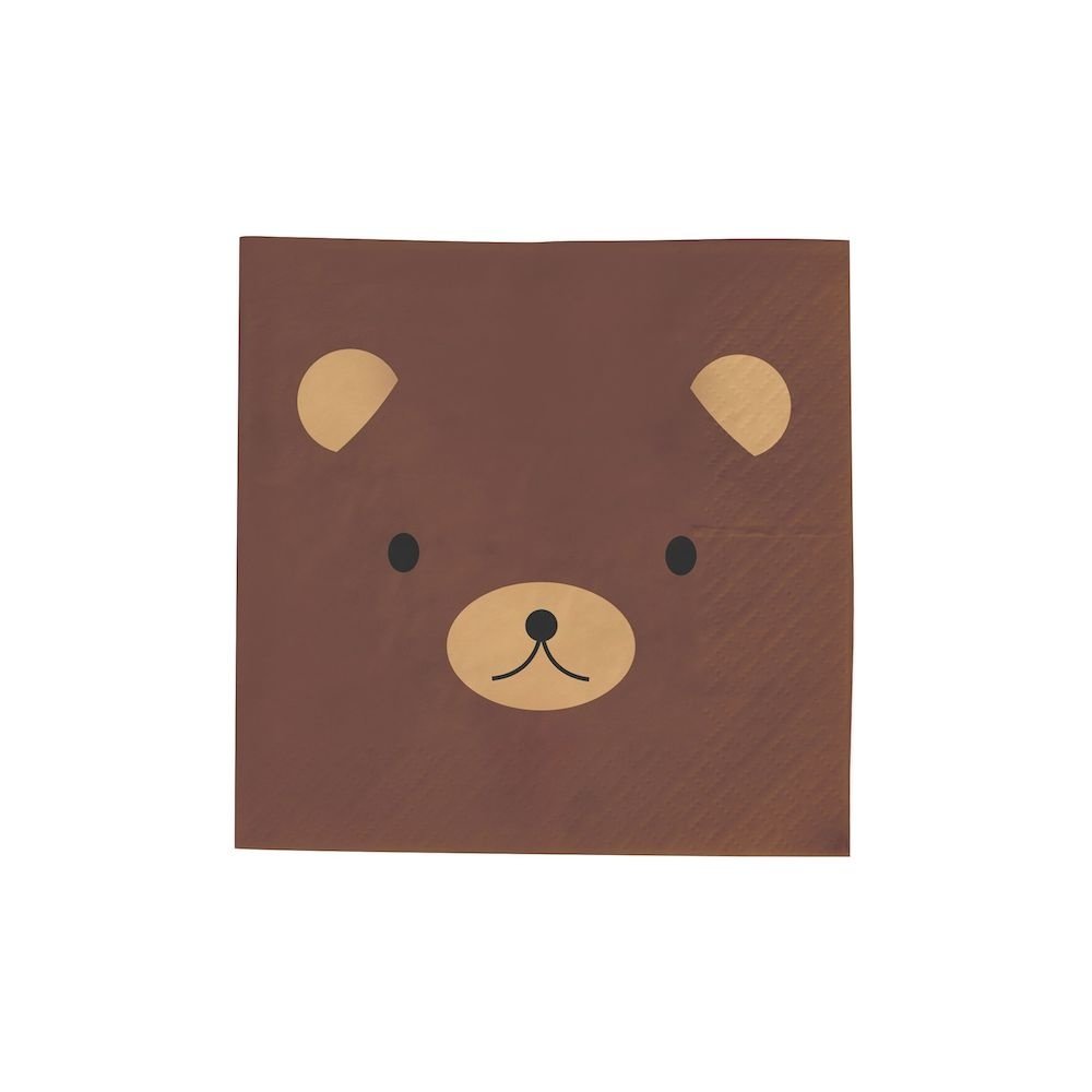 Mini Forest Animals Servetjes (Beer) - 20 stuks - Woodland Bosdieren