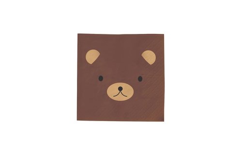 Mini Forest Animals Servetjes (Beer) - 20 stuks - Woodland Bosdieren