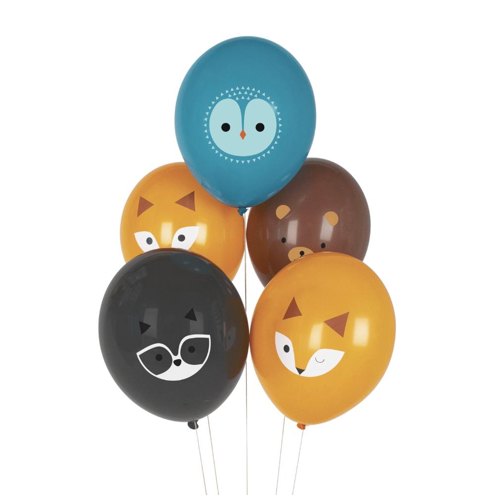 Mini Forest Animals Ballonnen - 5 stuks - Woodland Bosdieren