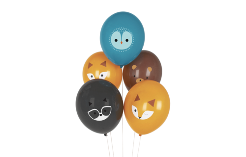 Mini Forest Animals Ballonnen - 5 stuks - Woodland Bosdieren