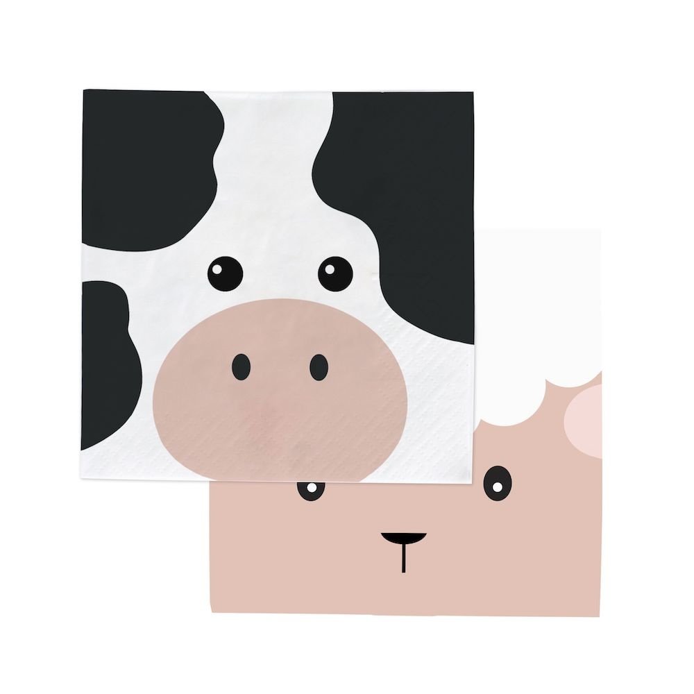 Mini Farm Animals Servetjes - 20 stuks - Boerderijdieren