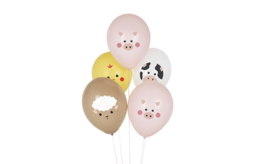 Mini Farm Animals Ballonnen - 5 stuks - Boerderijdieren