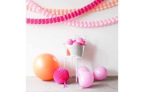Slingers Pastel Roze en Peach - Set van 3 - Papieren Slingers