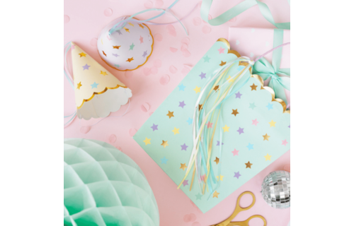 Feesthoedjes Pastel Sterretjes - 6 stuks