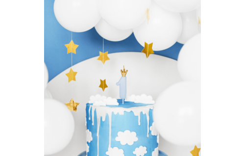 1 Jaar Taartkaarsje met Kroon Blauw - per stuk