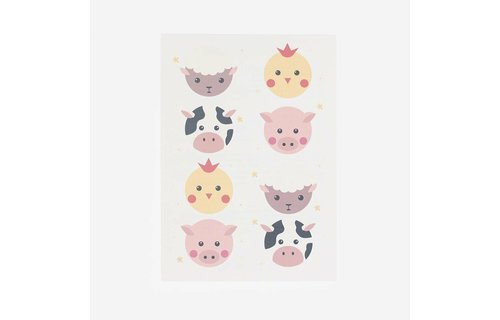 Mini Farm Animals Plaktatoeages - Set van 8 - Boerderijdieren
