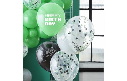 Game On Ballonnen Mix - 5 stuks - Game feestartikelen