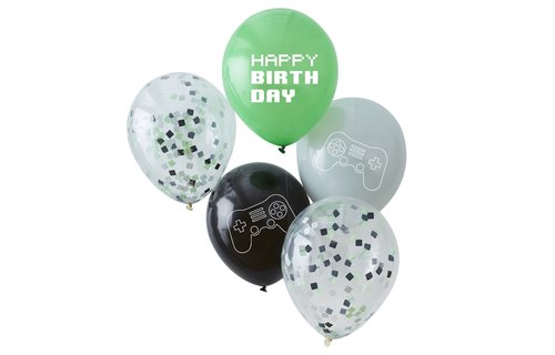 Game On Ballonnen Mix - 5 stuks - Game feestartikelen