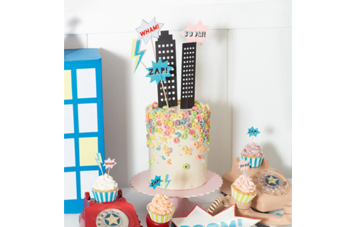 Superheroes Taarttoppers - per set - Superheroes cake topper Meri Meri