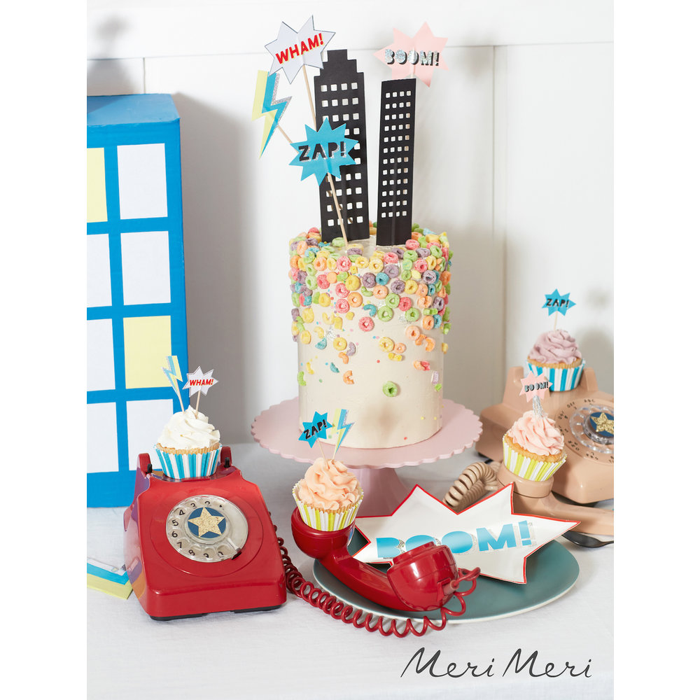 Superheroes Taarttoppers - per set - Superheroes cake topper Meri Meri