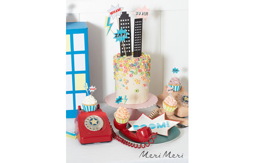 Superheroes Taarttoppers - per set - Superheroes cake topper Meri Meri