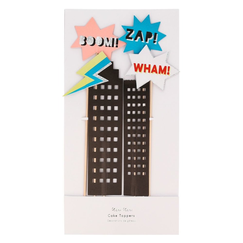 Superheroes Taarttoppers - per set - Superheroes cake topper Meri Meri