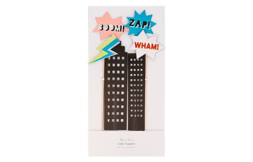 Superheroes Taarttoppers - per set - Superheroes cake topper Meri Meri