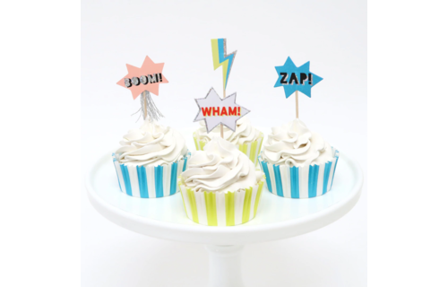 Superheroes Cupcakes Set - 24 stuks - Superheroes Cupcake Kit Meri Meri