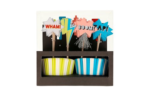 Superheroes Cupcakes Set - 24 stuks - Superheroes Cupcake Kit Meri Meri