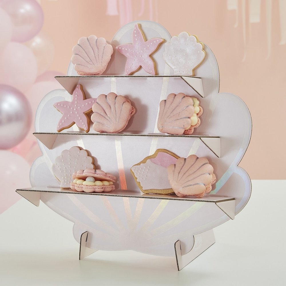 Pink Mermaid Schelp Traktatiehouder - per stuk - Mermaid feestartikelen