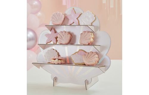 Pink Mermaid Schelp Traktatiehouder - per stuk - Mermaid feestartikelen
