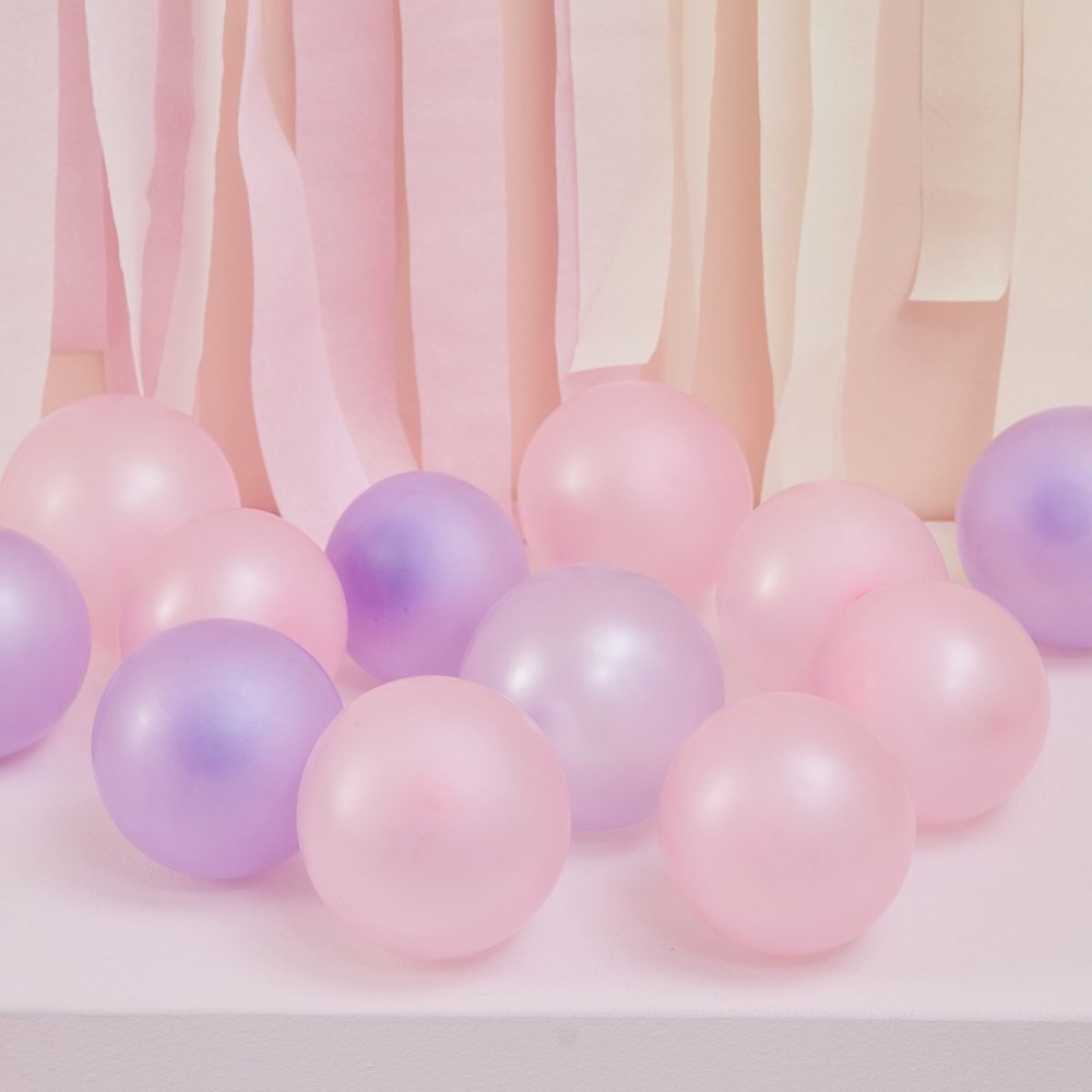 Pink Mermaid Roze en Lila Ballonnen (Klein) - 40 stuks - Mermaid feestartikelen