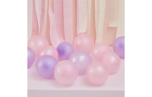 Pink Mermaid Roze en Lila Ballonnen (Klein) - 40 stuks - Mermaid feestartikelen