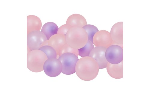 Pink Mermaid Roze en Lila Ballonnen (Klein) - 40 stuks - Mermaid feestartikelen