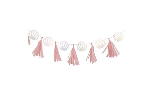 Pink Mermaid Schelp Slinger - Per stuk - Mermaid feestartikelen