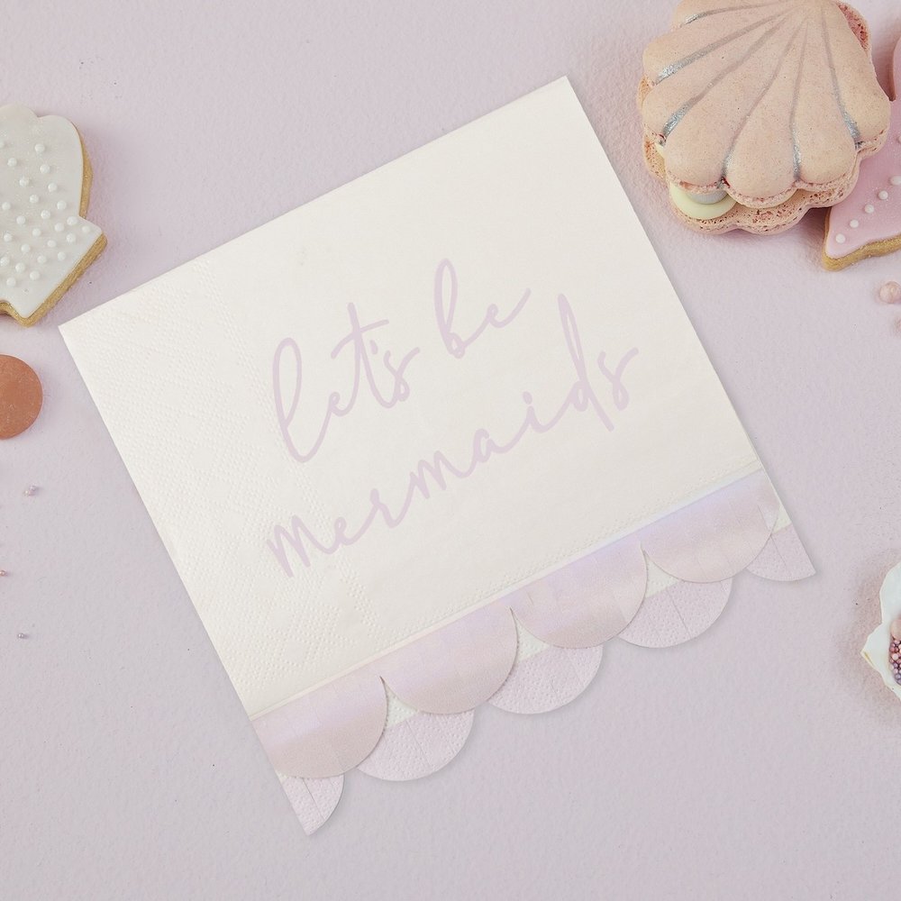 Pink Mermaid Servetten - 16 stuks - Mermaid feestartikelen