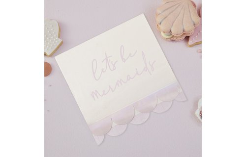 Pink Mermaid Servetten - 16 stuks - Mermaid feestartikelen