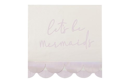 Pink Mermaid Servetten - 16 stuks - Mermaid feestartikelen