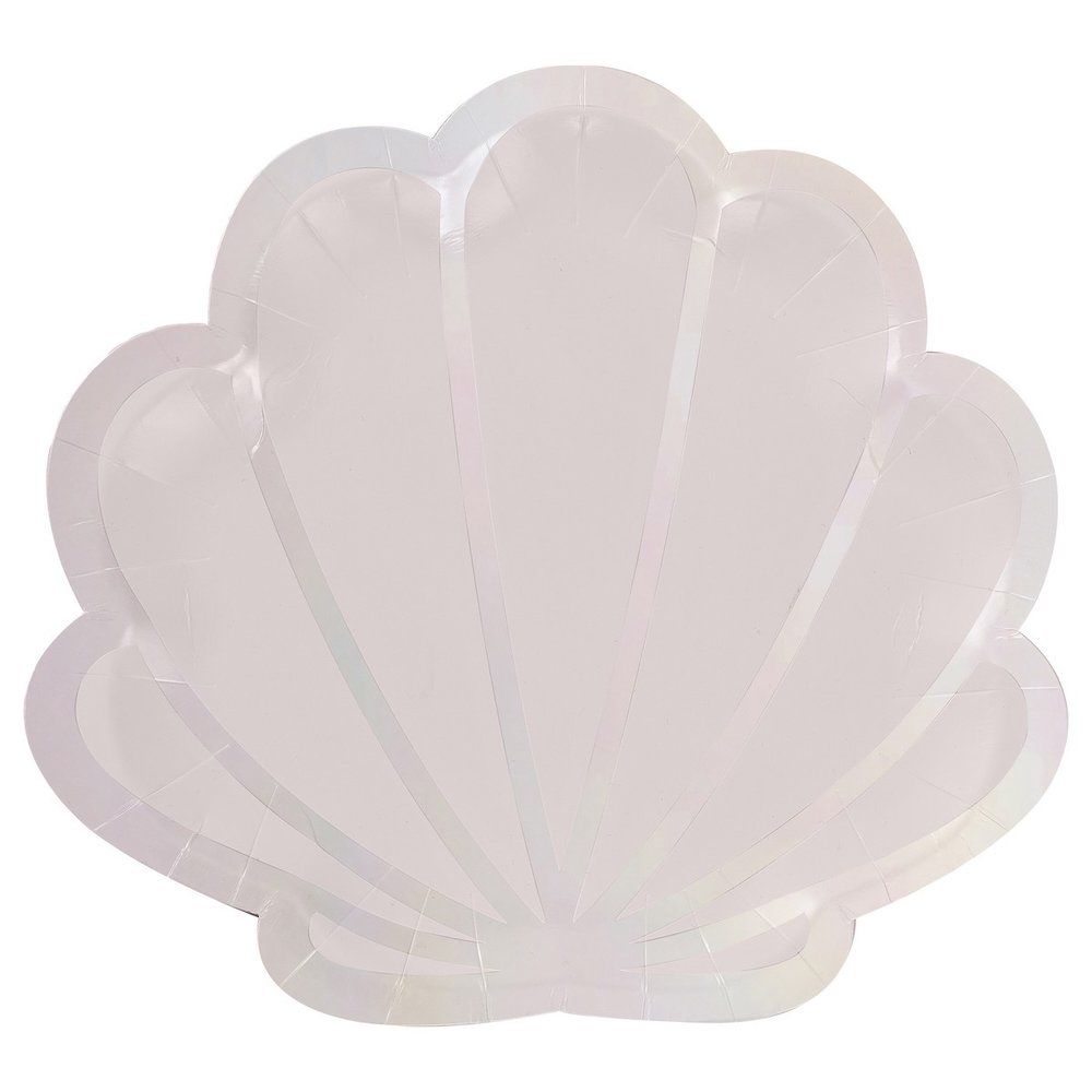 Pink Mermaid Schelp Borden - 8 stuks - Mermaid feestartikelen