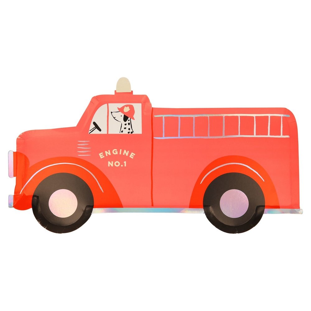 Brandweerwagen Borden - 8 stuks - Fire Truck Meri Meri