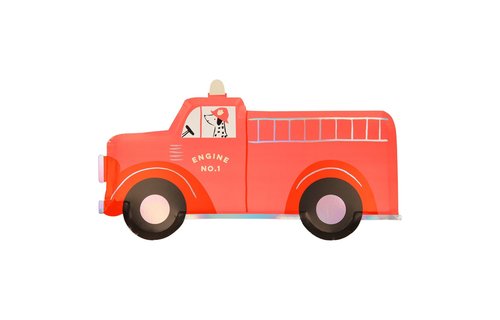 Brandweerwagen Borden - 8 stuks - Fire Truck Meri Meri